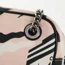 CHANEL Chain Cruise line Shoulder Bag Canvas Pink Silver CC Auth 139043V-20