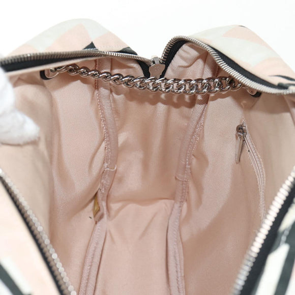 CHANEL Chain Cruise line Shoulder Bag Canvas Pink Silver CC Auth 139043V