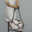 CHANEL Chain Cruise line Shoulder Bag Canvas Pink Silver CC Auth 139043V-26