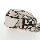 CHANEL Chain Cruise line Shoulder Bag Canvas Pink Silver CC Auth 139043V-4