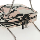 CHANEL Chain Cruise line Shoulder Bag Canvas Pink Silver CC Auth 139043V-6