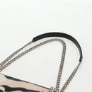 CHANEL Chain Cruise line Shoulder Bag Canvas Pink Silver CC Auth 139043V-15