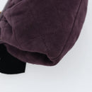 CHANEL Hand Bag Suede Purple Gold CC Auth 139044V-13