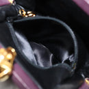 CHANEL Hand Bag Suede Purple Gold CC Auth 139044V-19