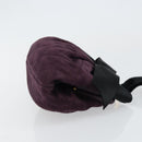 CHANEL Hand Bag Suede Purple Gold CC Auth 139044V-4