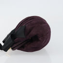 CHANEL Hand Bag Suede Purple Gold CC Auth 139044V-5