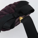CHANEL Hand Bag Suede Purple Gold CC Auth 139044V-6