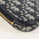 Christian Dior Trotter Canvas Phone Holder Chain Mini Navy Gold Auth 139045M-14