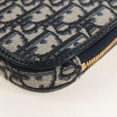 Christian Dior Trotter Canvas Phone Holder Chain Mini Navy Gold Auth 139045M-15