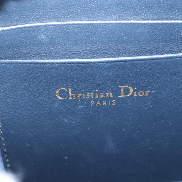 Christian Dior Trotter Canvas Phone Holder Chain Mini Navy Gold Auth 139045M