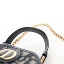 Christian Dior Trotter Canvas Phone Holder Chain Mini Navy Gold Auth 139045M-8