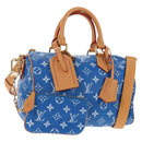 LOUIS VUITTON Monogram Speedy P9 Bandouliere 25 Bag Blue M24424 LV Auth 139046SM-1