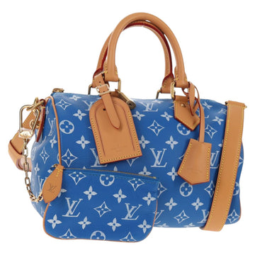LOUIS VUITTON Monogram Speedy P9 Bandouliere 25 Bag Blue M24424 LV Auth 139046SM