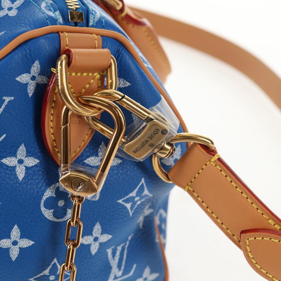 LOUIS VUITTON Monogram Speedy P9 Bandouliere 25 Bag Blue M24424 LV Auth 139046SM