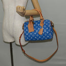 LOUIS VUITTON Monogram Speedy P9 Bandouliere 25 Bag Blue M24424 LV Auth 139046SM-36