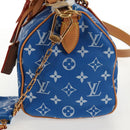 LOUIS VUITTON Monogram Speedy P9 Bandouliere 25 Bag Blue M24424 LV Auth 139046SM-3