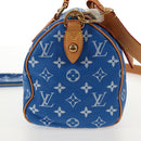 LOUIS VUITTON Monogram Speedy P9 Bandouliere 25 Bag Blue M24424 LV Auth 139046SM-4
