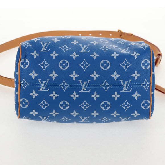LOUIS VUITTON Monogram Speedy P9 Bandouliere 25 Bag Blue M24424 LV Auth 139046SM