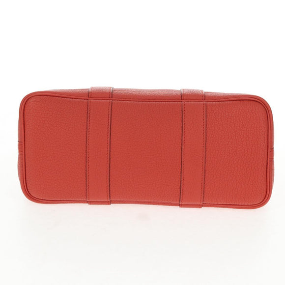 HERMES Garden Party TPM Hand Bag Leather Orange Silver Auth 139049M
