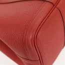 HERMES Garden Party TPM Hand Bag Leather Orange Silver Auth 139049M-12