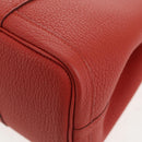 HERMES Garden Party TPM Hand Bag Leather Orange Silver Auth 139049M-13
