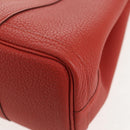 HERMES Garden Party TPM Hand Bag Leather Orange Silver Auth 139049M-15