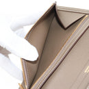 HERMES Beansufla Wallet Leather Beige Gold Auth 139050M-19