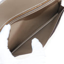 HERMES Beansufla Wallet Leather Beige Gold Auth 139050M-20