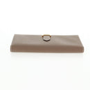 HERMES Beansufla Wallet Leather Beige Gold Auth 139050M-7