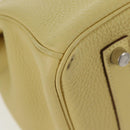 HERMES Birkin 35 Hand Bag Leather Yellow Silver Auth 139051M-17