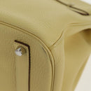 HERMES Birkin 35 Hand Bag Leather Yellow Silver Auth 139051M-18