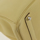 HERMES Birkin 35 Hand Bag Leather Yellow Silver Auth 139051M-19