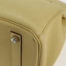 HERMES Birkin 35 Hand Bag Leather Yellow Silver Auth 139051M-20