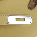 HERMES Birkin 35 Hand Bag Leather Yellow Silver Auth 139051M-23