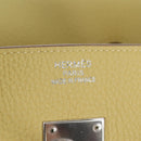 HERMES Birkin 35 Hand Bag Leather Yellow Silver Auth 139051M-25