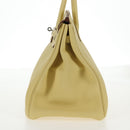 HERMES Birkin 35 Hand Bag Leather Yellow Silver Auth 139051M-5