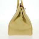 HERMES Birkin 35 Hand Bag Leather Yellow Silver Auth 139051M-6