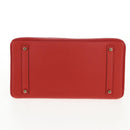 HERMES Birkin 35 Hand Bag Leather Red Gold Auth 139052M-6