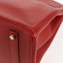 HERMES Birkin 35 Hand Bag Leather Red Gold Auth 139052M-20