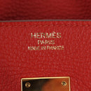 HERMES Birkin 35 Hand Bag Leather Red Gold Auth 139052M-24