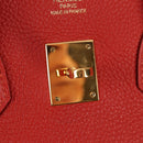 HERMES Birkin 35 Hand Bag Leather Red Gold Auth 139052M-25
