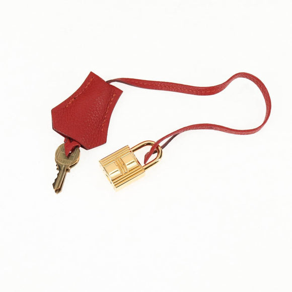 HERMES Birkin 35 Hand Bag Leather Red Gold Auth 139052M