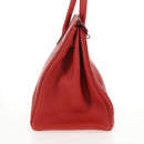 HERMES Birkin 35 Hand Bag Leather Red Gold Auth 139052M-5