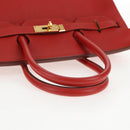 HERMES Birkin 35 Hand Bag Leather Red Gold Auth 139052M-8