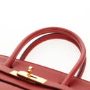 HERMES Birkin 35 Hand Bag Leather Red Gold Auth 139052M-16