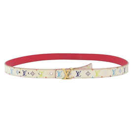 LOUIS VUITTON Multicolor Ceinture LV Printed Initials Belt 38.2"" LV Auth 139055