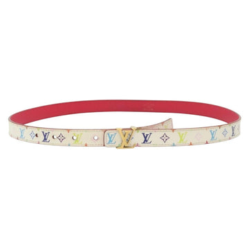 LOUIS VUITTON Multicolor Ceinture LV Printed Initials Belt 38.2"" LV Auth 139055