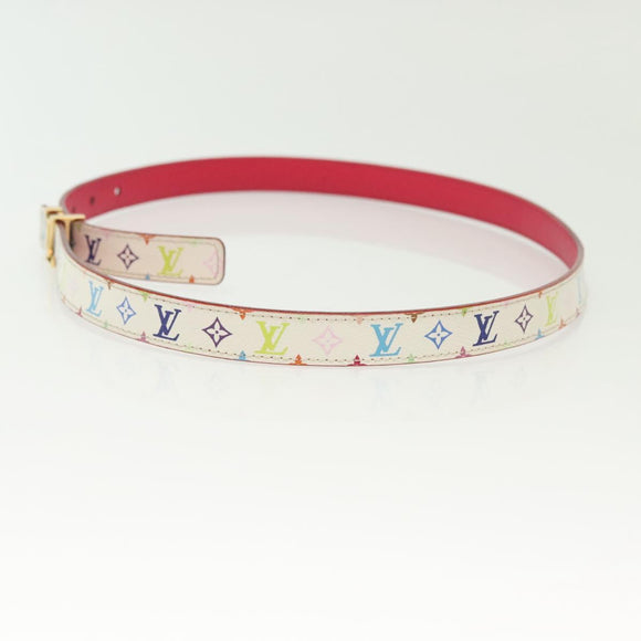 LOUIS VUITTON Multicolor Ceinture LV Printed Initials Belt 38.2"" LV Auth 139055