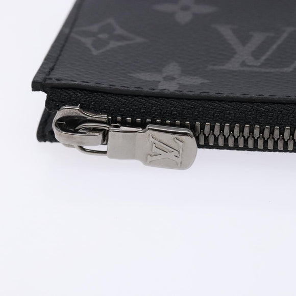LOUIS VUITTON Monogram Eclipse Porte monnaie Jour Coin Purse M63536 Auth 139056
