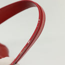 BVLGARI Shoulder Bag Leather Red Silver Auth 139061-14